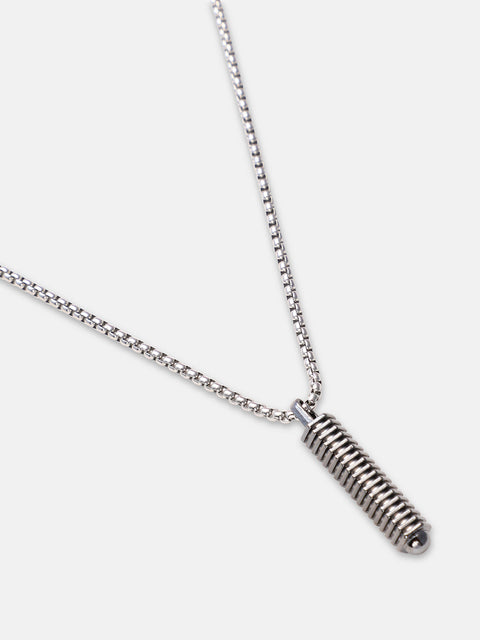 Chaos - The Spiral Pendant Necklace - Metallic Silver