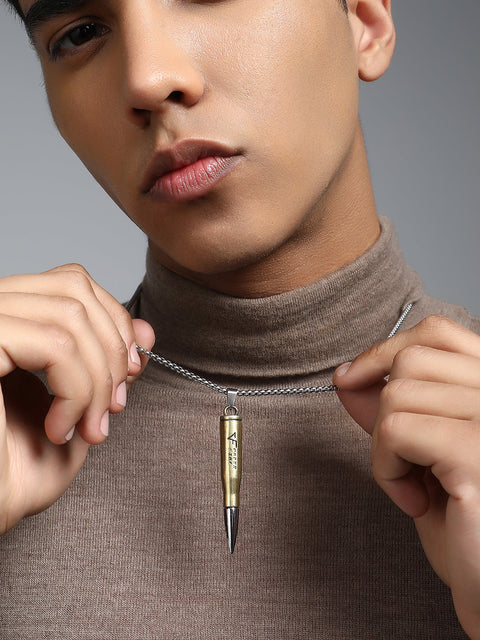 Chaos - The Bullet Pendant Necklace - Metallic Silver
