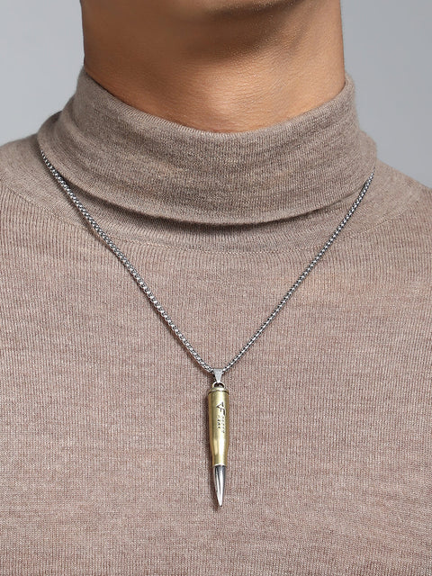 Chaos - The Bullet Pendant Necklace - Metallic Silver
