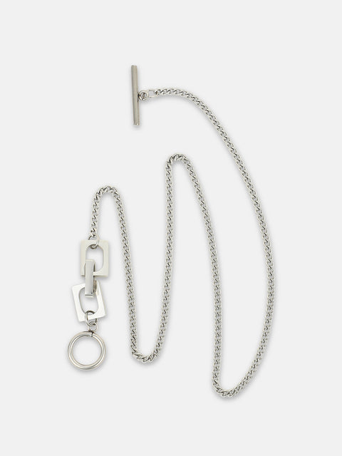 Chaos - The Zig-Saw Pendant Necklace - Metallic Silver