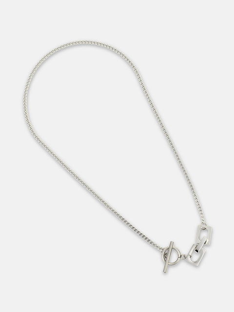 Chaos - The Zig-Saw Pendant Necklace - Metallic Silver