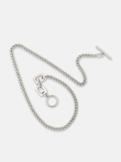 Chaos - The Zig-Saw Pendant Necklace - Metallic Silver