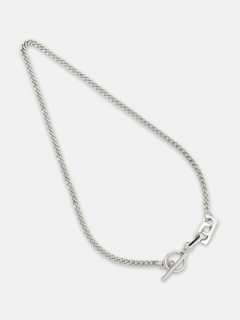 Chaos - The Zig-Saw Pendant Necklace - Metallic Silver