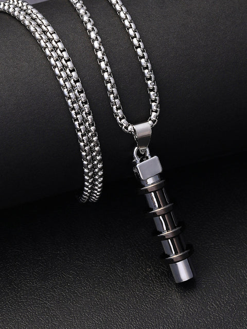 Chaos - The Torque Pendant Necklace - Metallic Silver