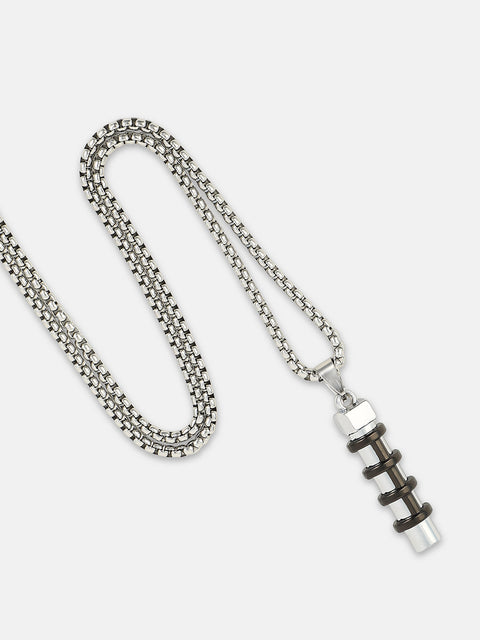 Chaos - The Torque Pendant Necklace - Metallic Silver