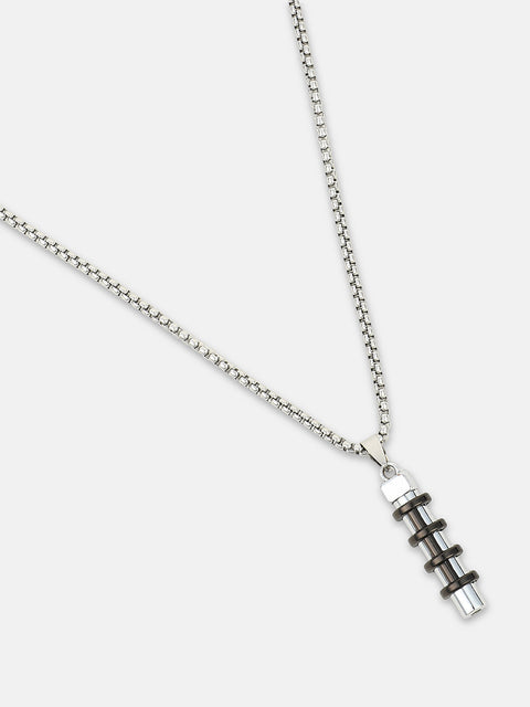 Chaos - The Torque Pendant Necklace - Metallic Silver