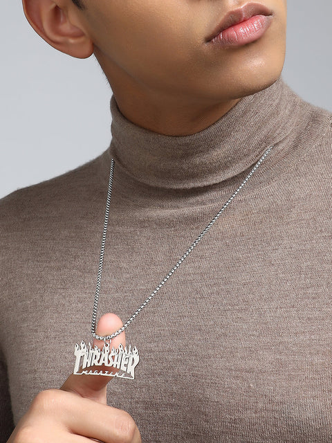 Chaos - The Trasher Pendant Necklace - Metallic Silver