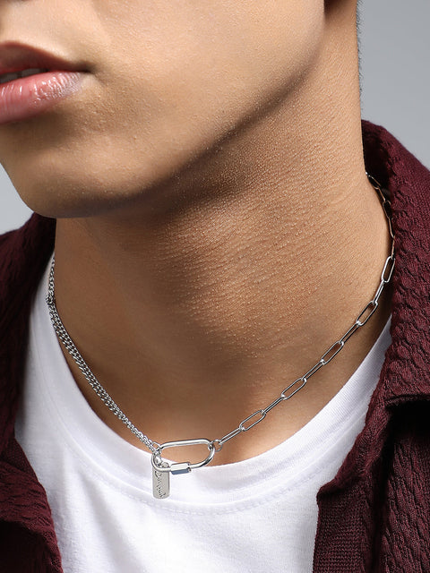 Chaos - The Industrial Link Pendant Necklace - Metallic Silver