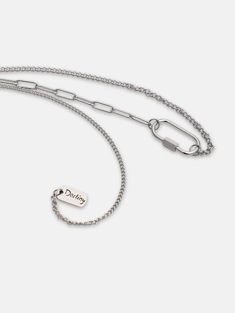 Chaos - The Industrial Link Pendant Necklace - Metallic Silver