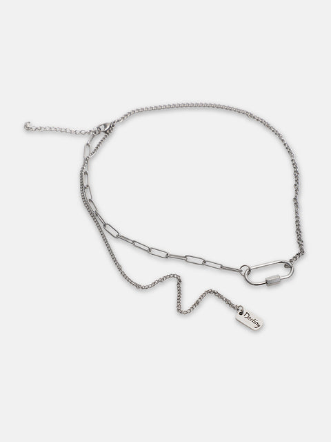Chaos - The Industrial Link Pendant Necklace - Metallic Silver