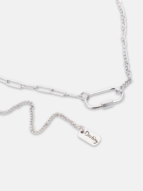Chaos - The Industrial Link Pendant Necklace - Metallic Silver
