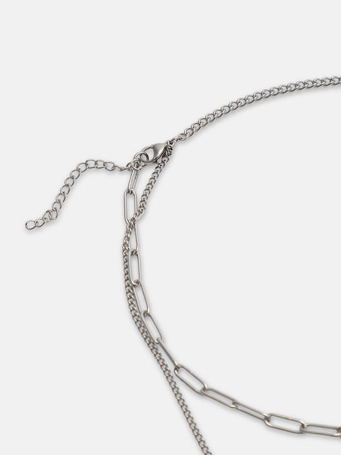 Chaos - The Industrial Link Pendant Necklace - Metallic Silver