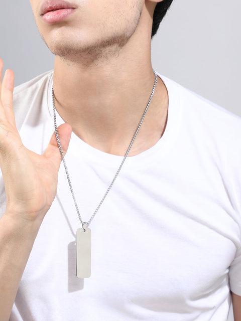 Chaos - The Slate Pendant Necklace - Metallic Silver