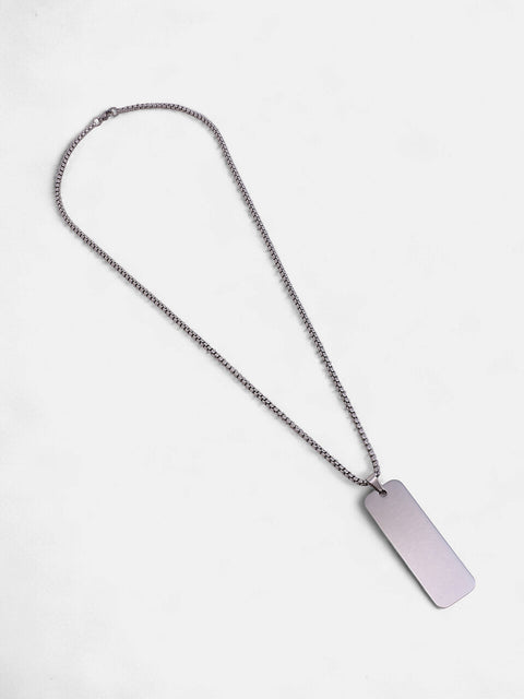Chaos - The Slate Pendant Necklace - Metallic Silver