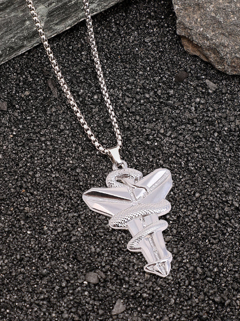 Chaos - The Snakehead Pendant Necklace - Metallic Silver