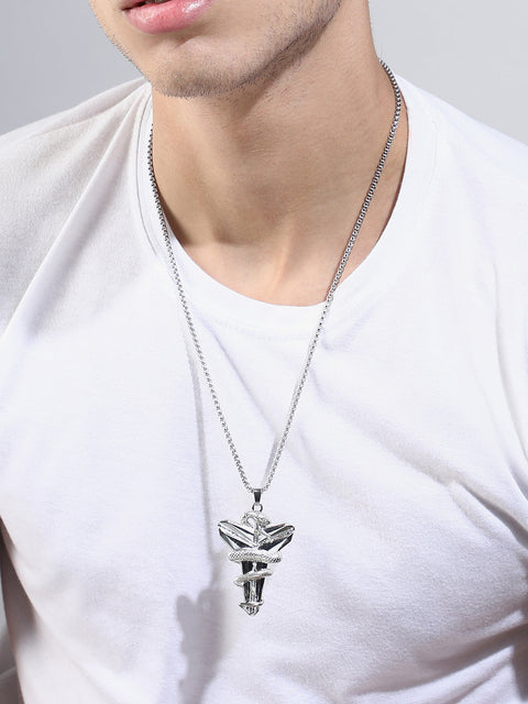 Chaos - The Snakehead Pendant Necklace - Metallic Silver