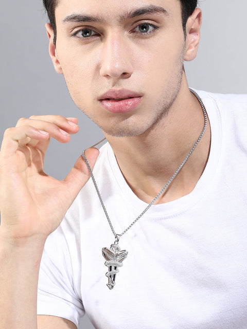 Chaos - The Snakehead Pendant Necklace - Metallic Silver