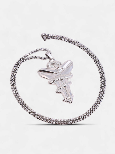 Chaos - The Snakehead Pendant Necklace - Metallic Silver