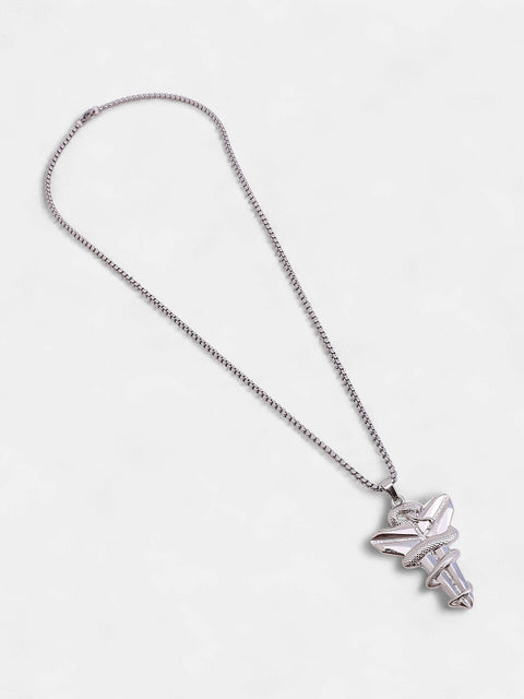 Chaos - The Snakehead Pendant Necklace - Metallic Silver