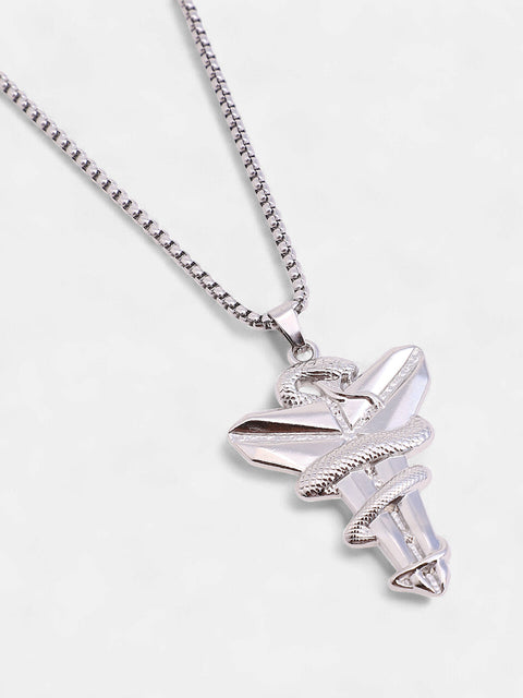 Chaos - The Snakehead Pendant Necklace - Metallic Silver