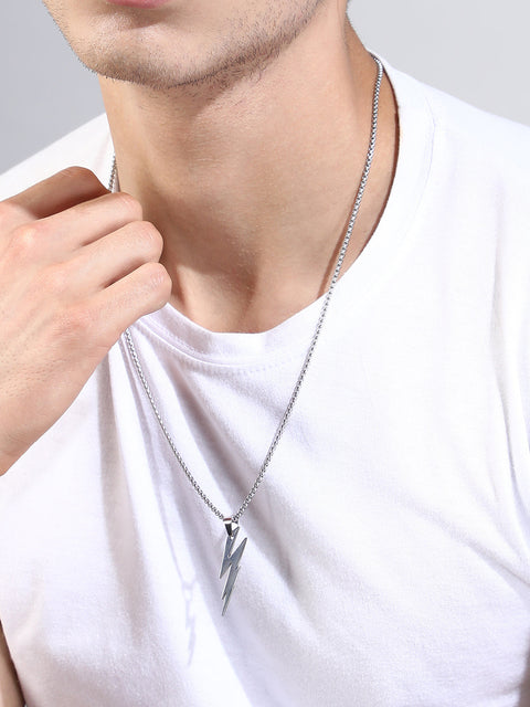Chaos - The Thunder Pendant Necklace - Metallic Silver