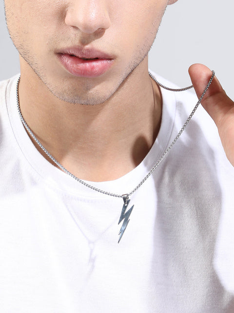 Chaos - The Thunder Pendant Necklace - Metallic Silver