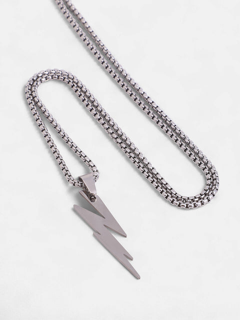 Chaos - The Thunder Pendant Necklace - Metallic Silver