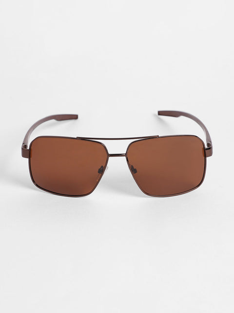 Chaos - Full Rim Aviator Sunglasses - Brown