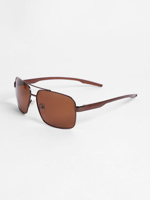 Chaos - Full Rim Aviator Sunglasses - Brown