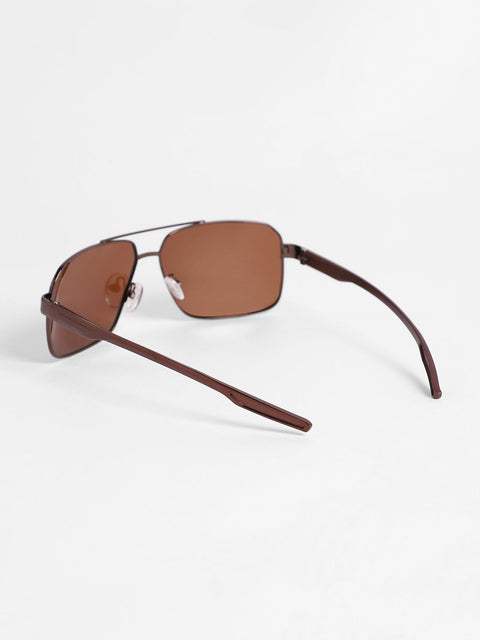 CAHOOT Men's Full Rim Aviator Sunglasses - Brown