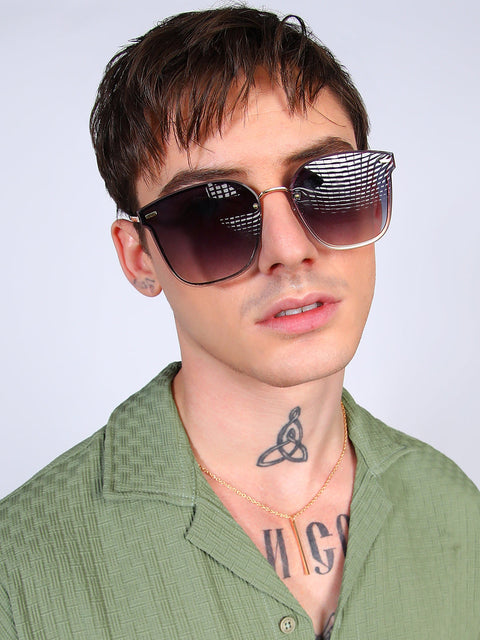 CAHOOT Men's Gradient Wayfarer Sunglasses - Black