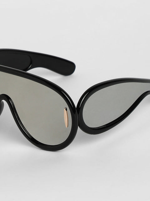 CAHOOT Men's Metallic Oversized Sunglases - Black