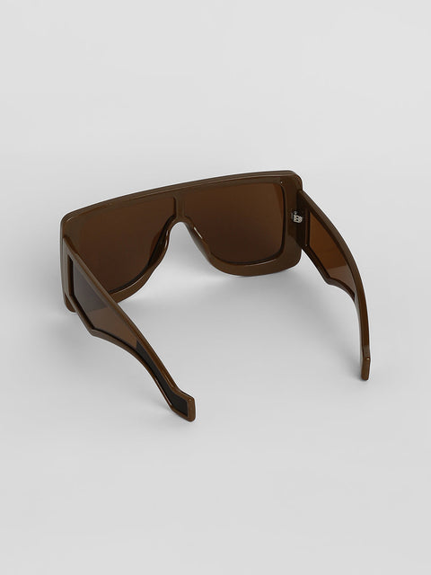 CAHOOT Men's Futuristic Oversized Sunglasses - Brown