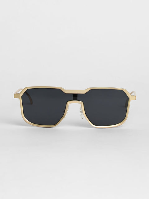CAHOOT Men's Block Rectangular Sunglasses - Gold