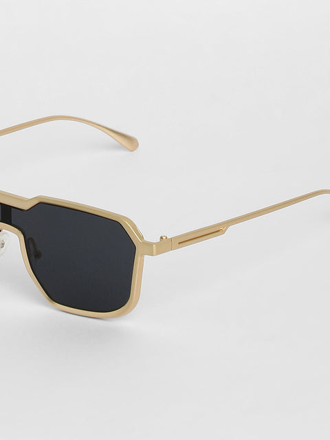 CAHOOT Men's Block Rectangular Sunglasses - Gold