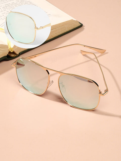 CAHOOT Men's The Sleek Mirror Aviator Sunglasses - Champayne Gold