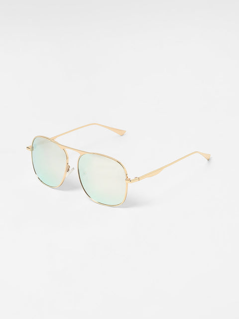 CAHOOT Men's The Sleek Mirror Aviator Sunglasses - Champayne Gold