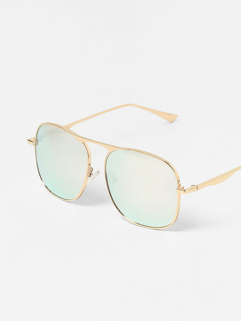 CAHOOT Men's The Sleek Mirror Aviator Sunglasses - Champayne Gold