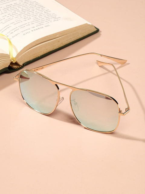 CAHOOT Men's The Sleek Mirror Aviator Sunglasses - Champayne Gold