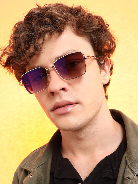 CAHOOT Men's The Gradiant Rectangular Sunglasses - Violet Purple