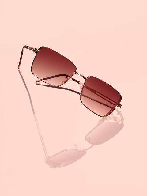 CAHOOT Men's The Gradiant Rectangular Sunglasses - Violet Purple
