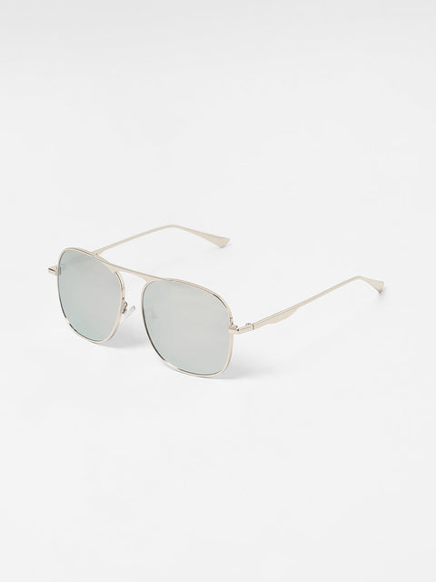 CAHOOT Men's The Sleek Mirror Aviator Sunglasses - Metallic Silver