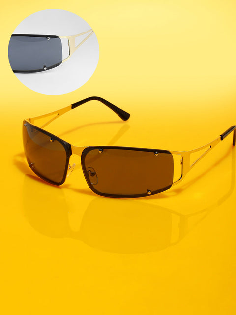 CAHOOT Men's The Hollow Wrap Sunglasses - Champayne Gold
