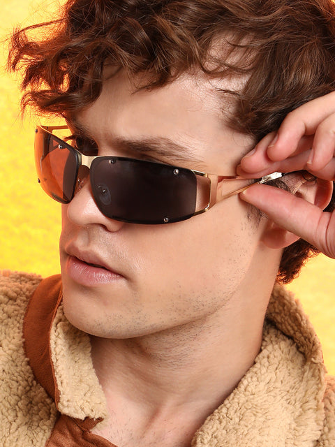CAHOOT Men's The Hollow Wrap Sunglasses - Champayne Gold