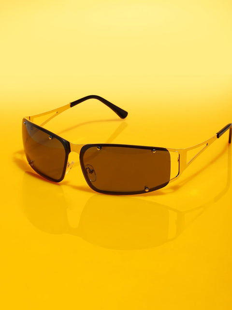 CAHOOT Men's The Hollow Wrap Sunglasses - Champayne Gold