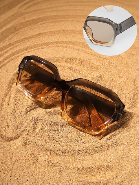 CAHOOT Men's The Ombre Rectangular Sunglasses - Charcoal Grey