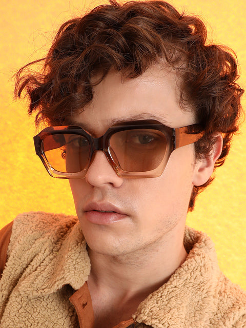 CAHOOT Men's The Ombre Rectangular Sunglasses - Charcoal Grey