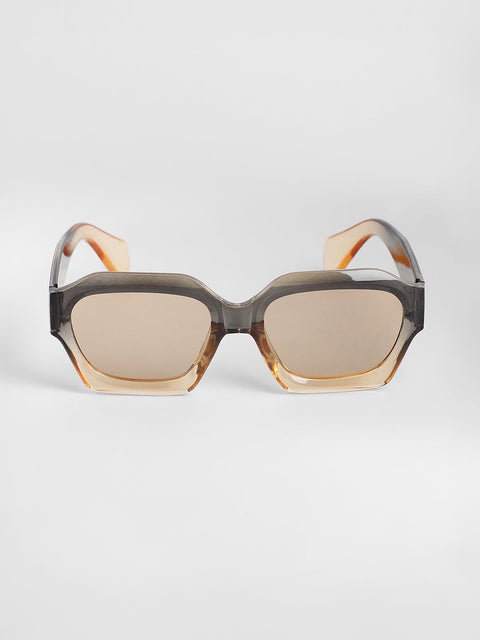CAHOOT Men's The Ombre Rectangular Sunglasses - Charcoal Grey