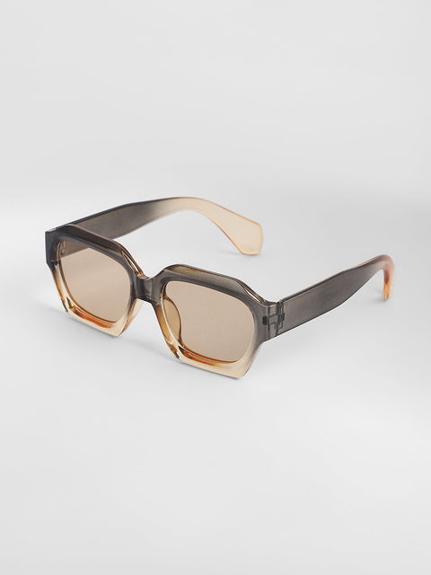 CAHOOT Men's The Ombre Rectangular Sunglasses - Charcoal Grey