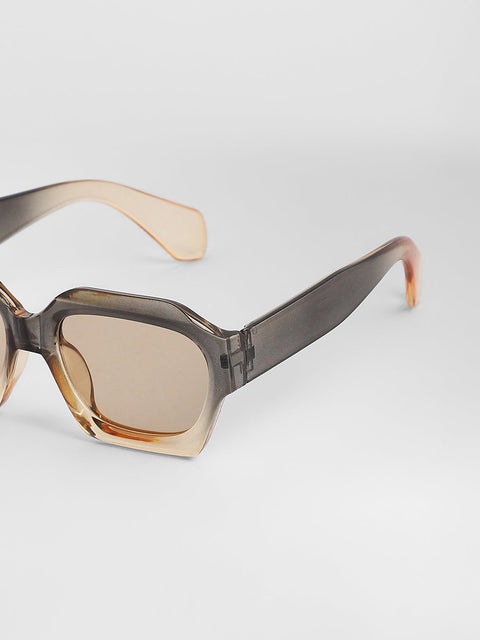 CAHOOT Men's The Ombre Rectangular Sunglasses - Charcoal Grey